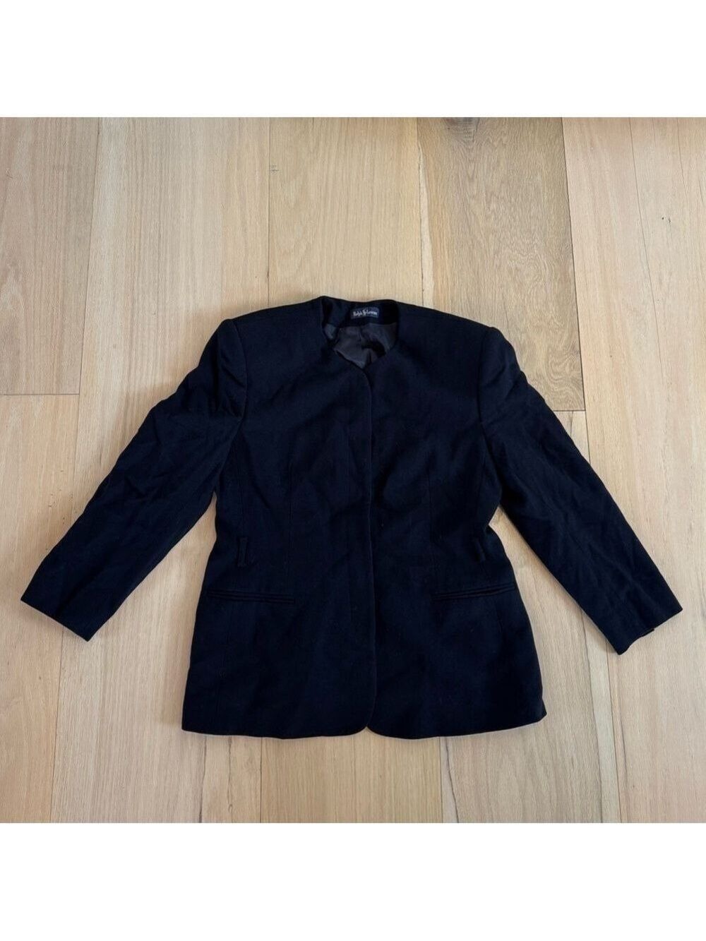 Ralph Lauren Blazer Suit Coat Jacket Navy Blue 100% Wool Vintage Size Medium